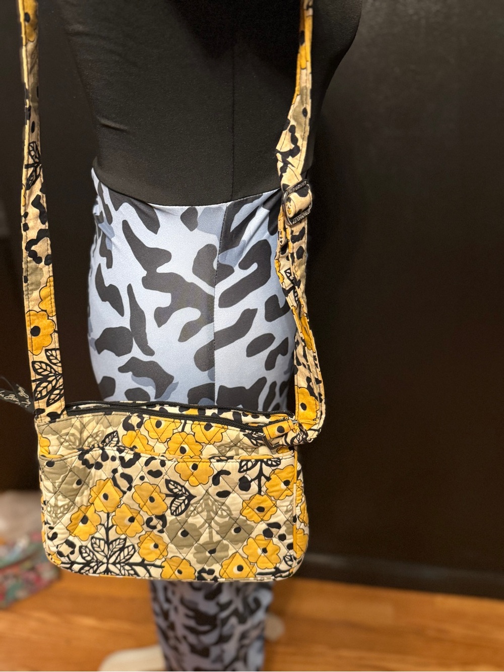 Vera Bradley Yellow Floral Quilted Crossbody Bag